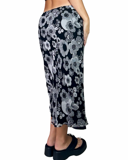 Floral Silk Midi | Size 30” waist
