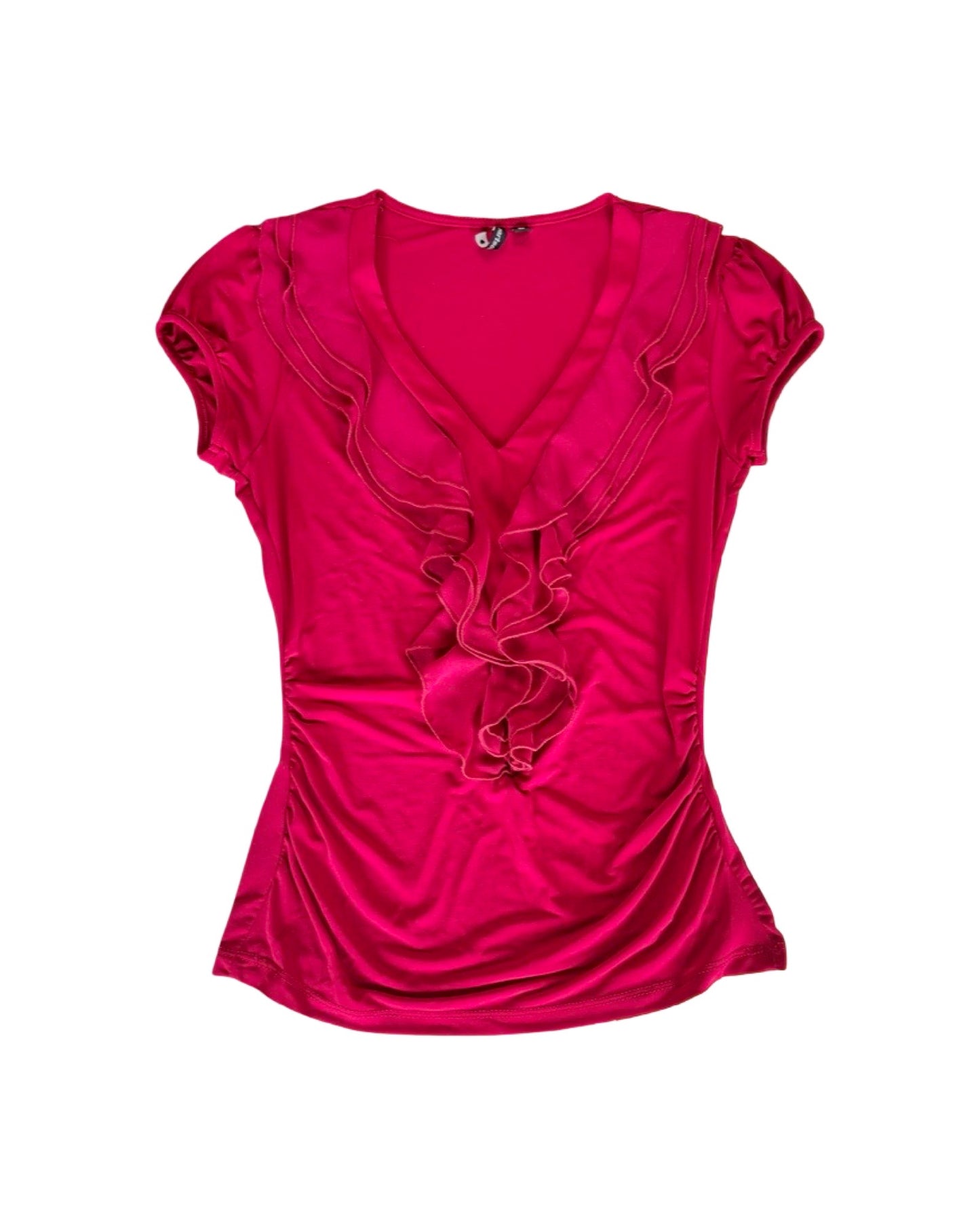 Y2K Red Ruffle Top | Size S