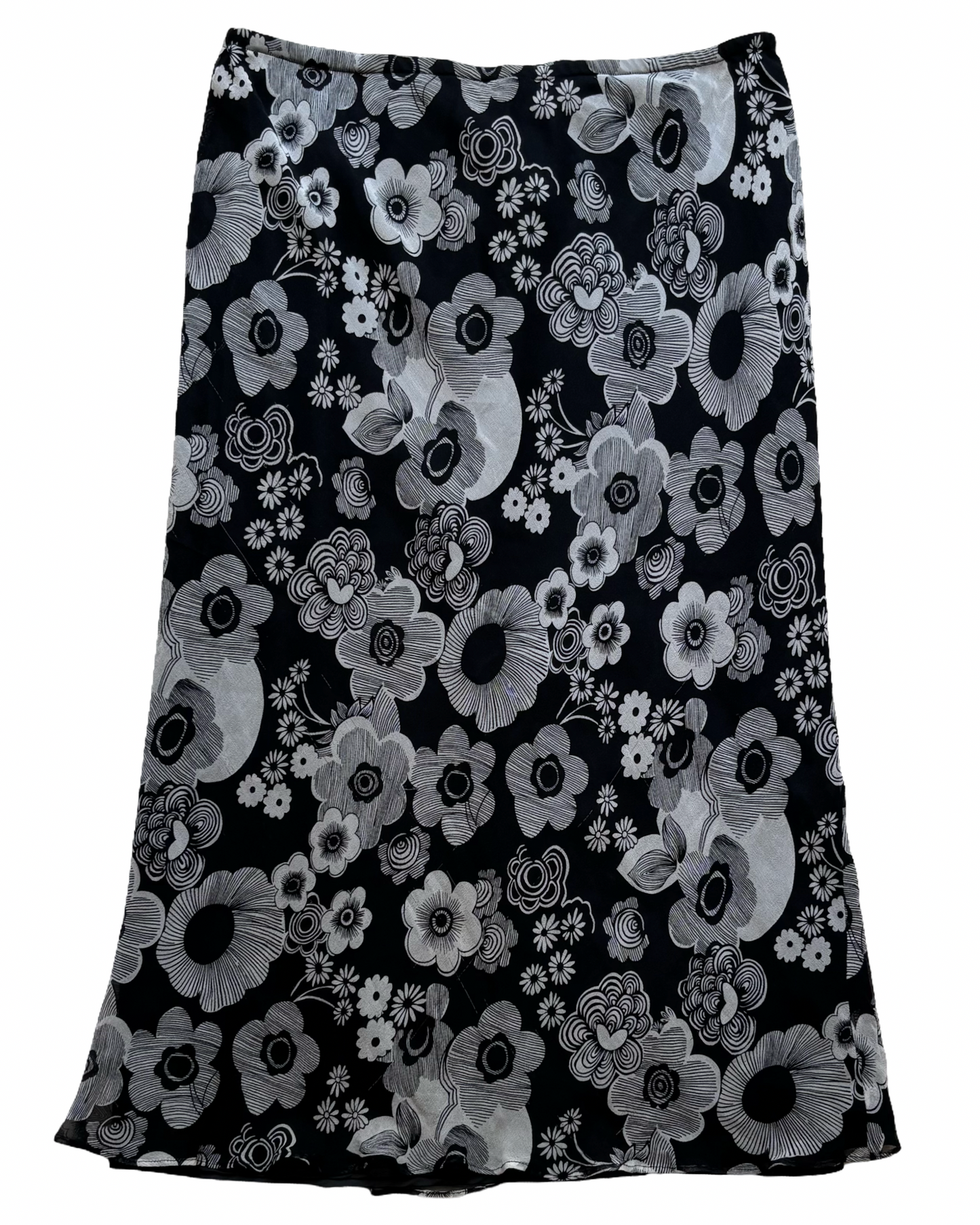 Floral Silk Midi | Size 30” waist