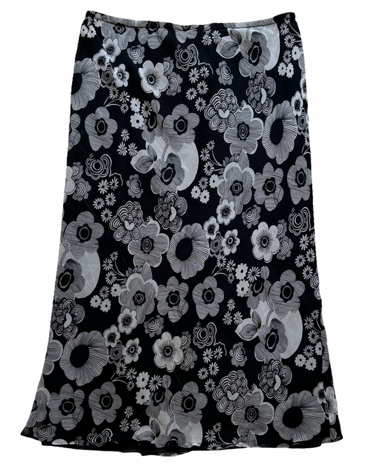 Floral Silk Midi | Size 30” waist