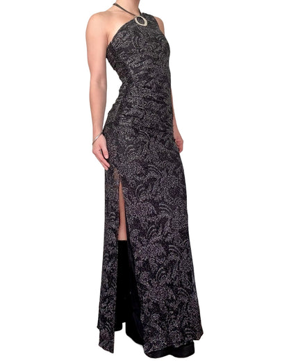 Shelli Segal Mesh Asymmetric Maxi Dress | Size 0