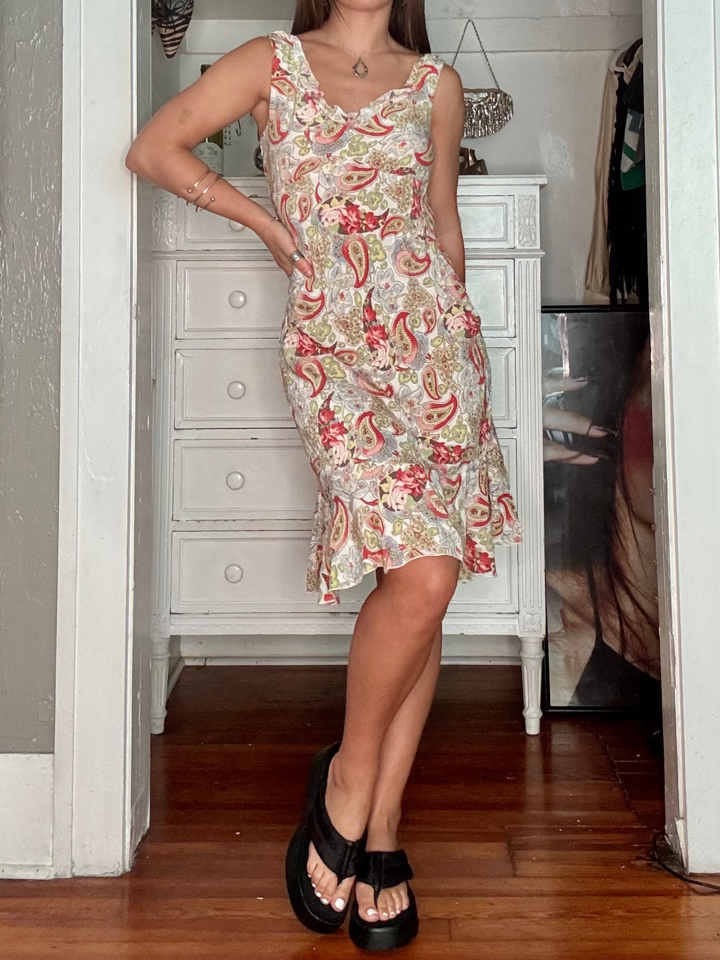 Printed 00's Dress | Size 2