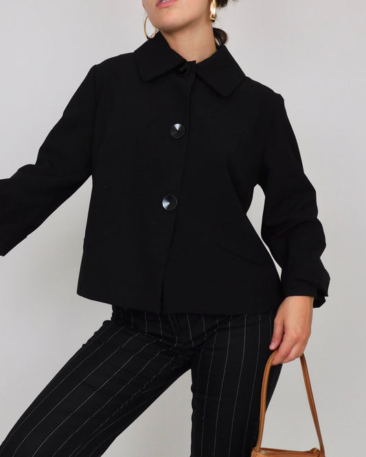 90’s Black Boxy Blazer | Size 10