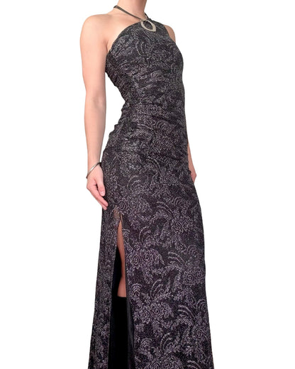 Shelli Segal Mesh Asymmetric Maxi Dress | Size 0