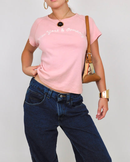 Y2K Pink Baby Tee | Size L