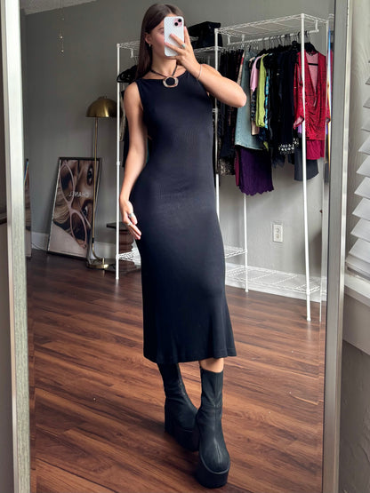 Knit 90's Boat Neck Dress | Size S/M