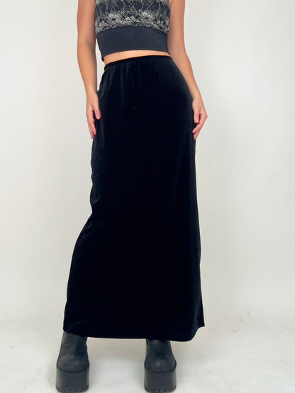 Black Velvet Maxi | Size 28” waist