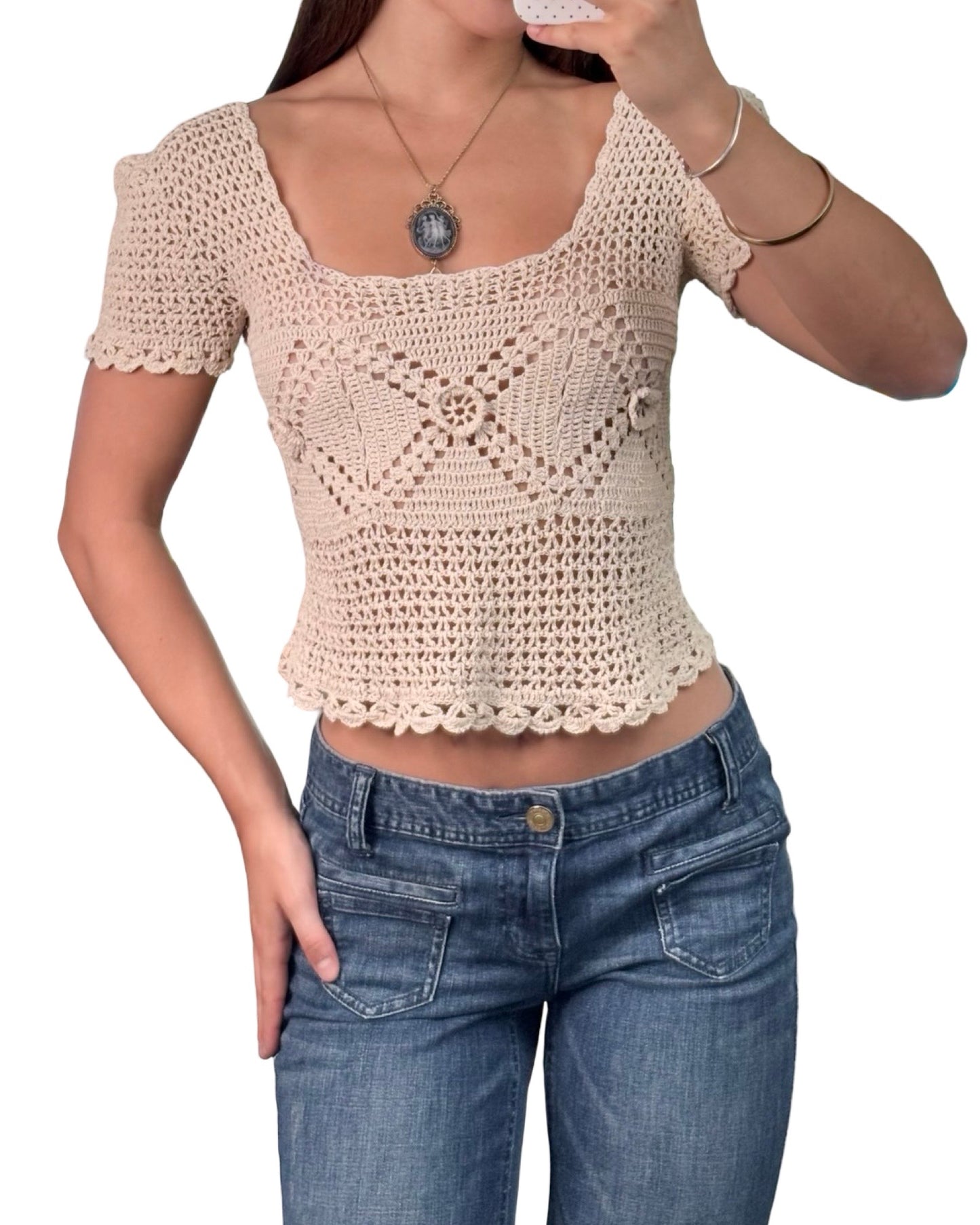 Crochet Flower Top | Size S