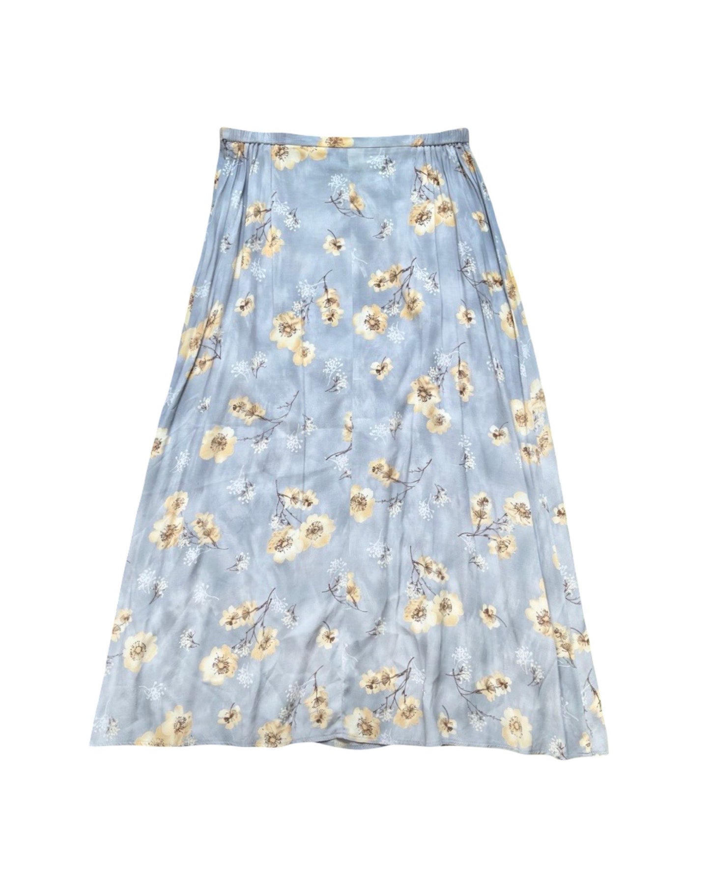 Blue Floral 90’s Maxi Skirt | Size 29” waist