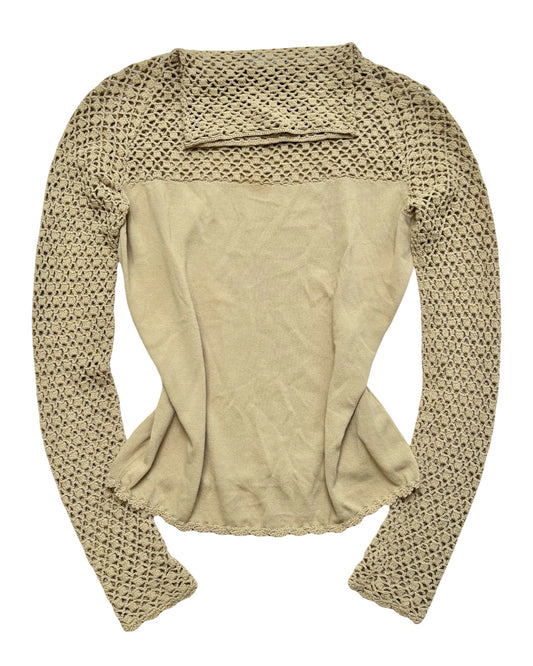 Tan 90’s Knit Top | Size M