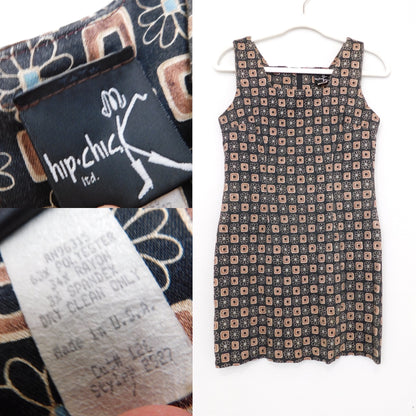 Vintage Printed Mini Dress | Size 7