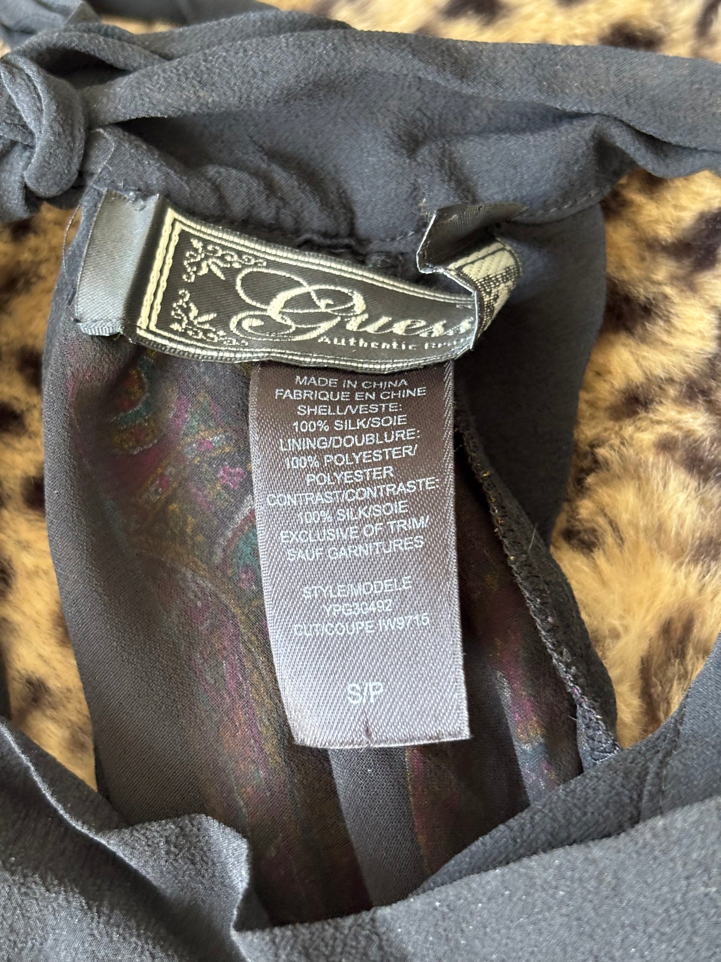 Guess 00's Silk High Neck Top | Size S