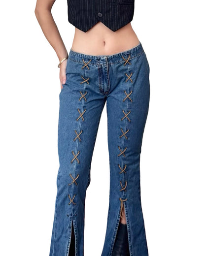 Moments 00's Lace Up Jeans | Size 28" Waist