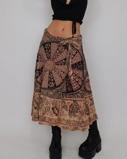 Vintage Wrap Maxi Skirt | One Size