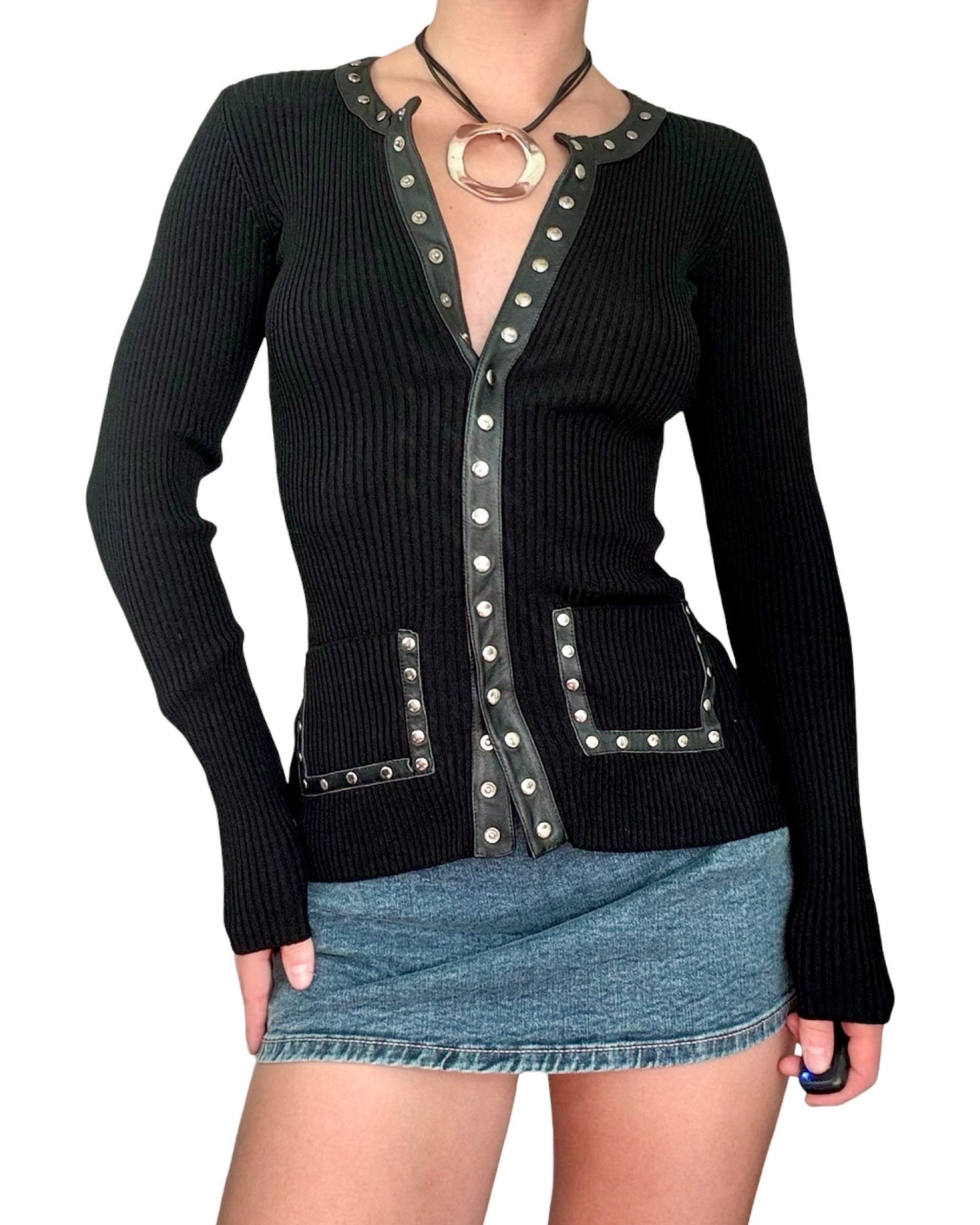 Caché 90's Button Knit | Size XS