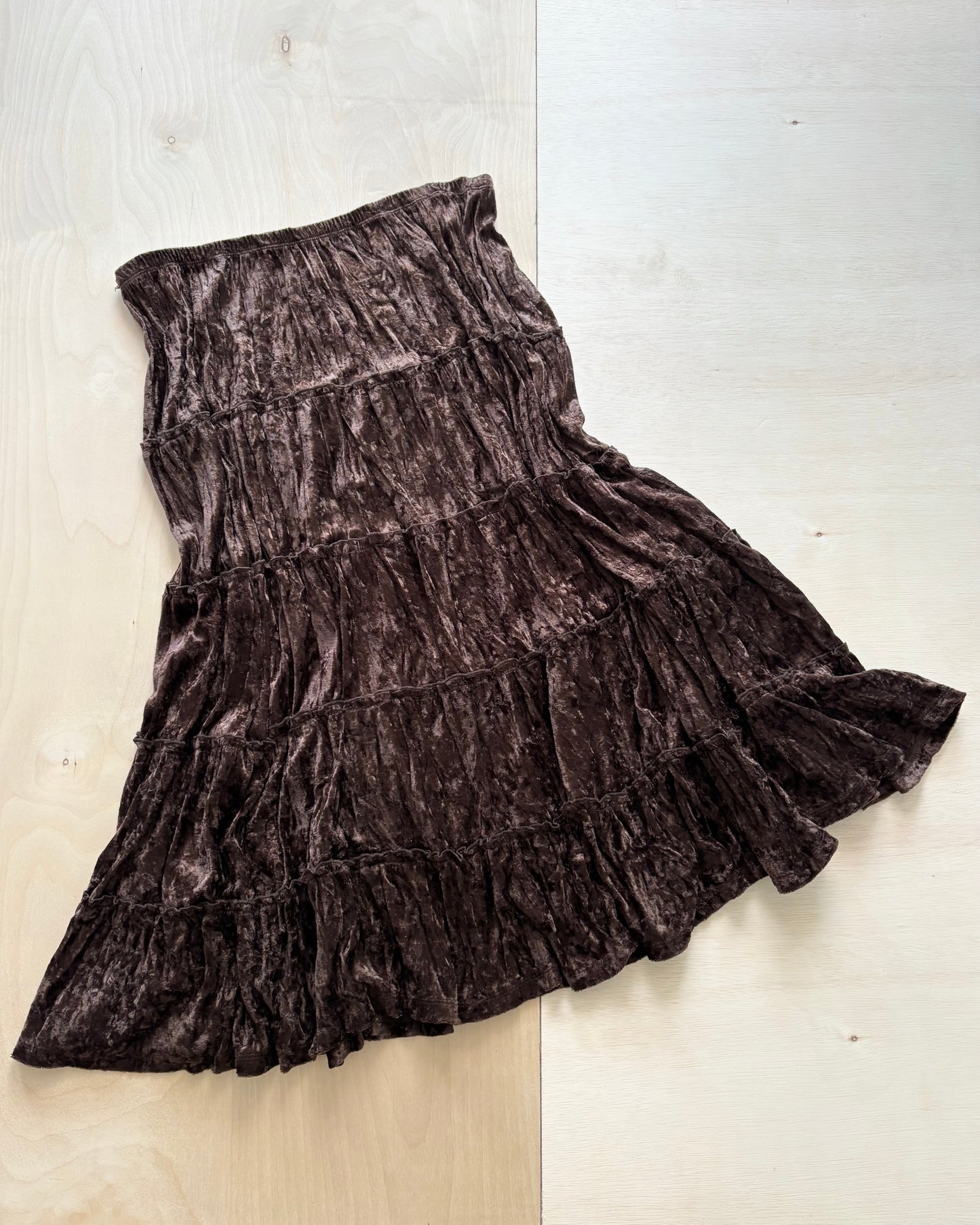Mixit Y2K Brown Velvet Skirt | Size 32”-36” waist