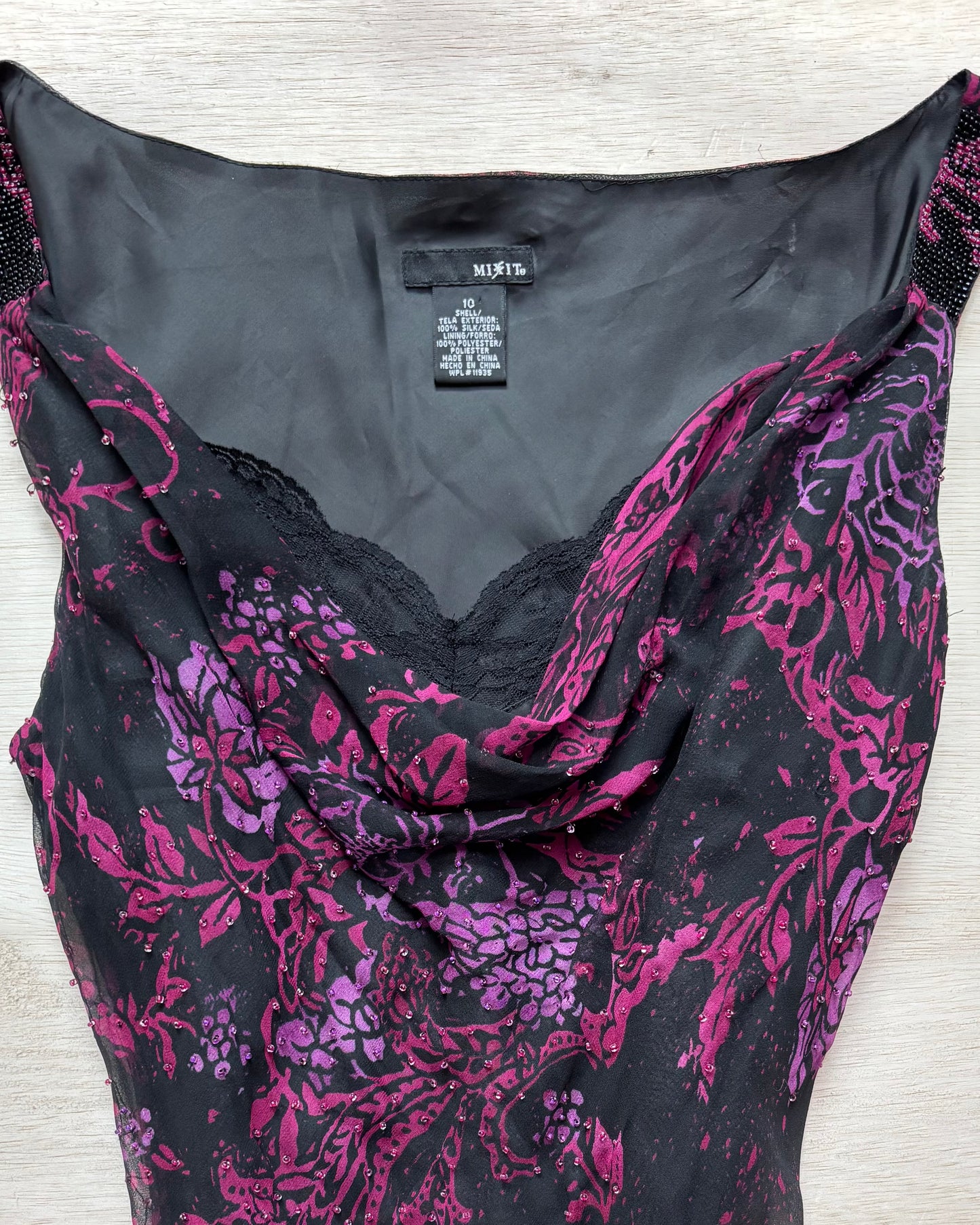 Mixit 90’s Silk Beaded Gown | Size L