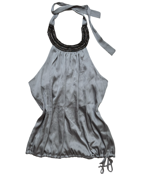 Silver Halter Blouse | Size L