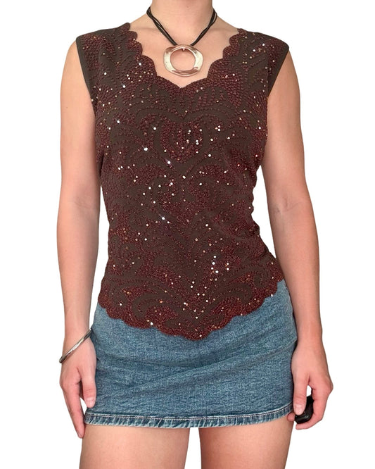 MSK 90's Beaded Top | Size XL