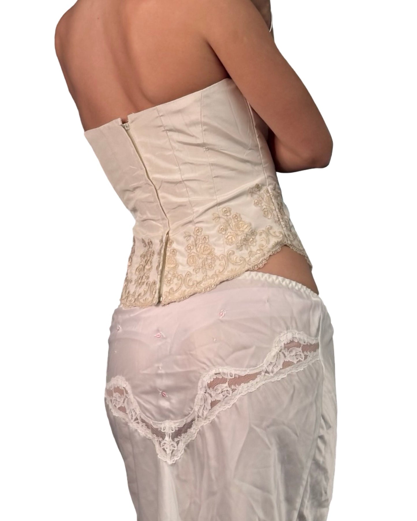 Embroidered 90's Corset | Size S/M