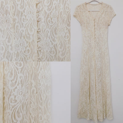 Vintage Lace Maxi Dress | Size S