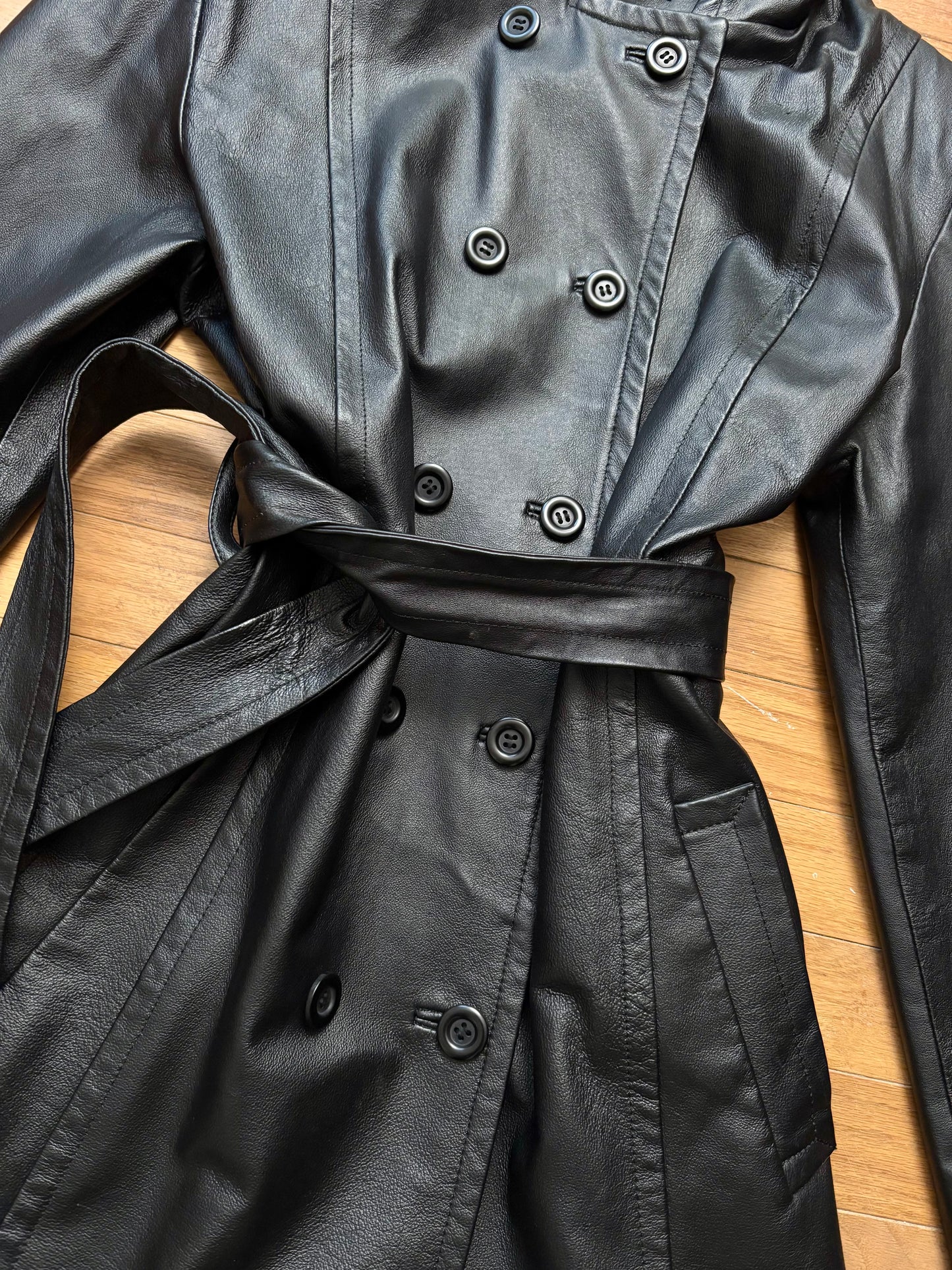 Giorgio Sant'Angelo 90's Leather Trench | Size M