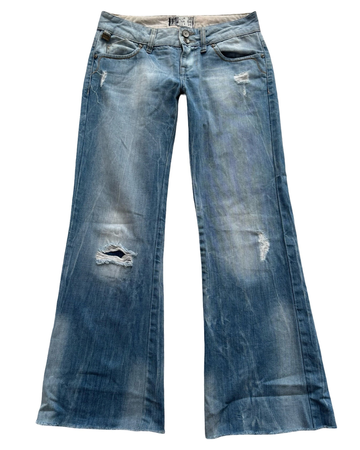 TRF Low-Rise Distressed Wide Leg Jean | Size 4