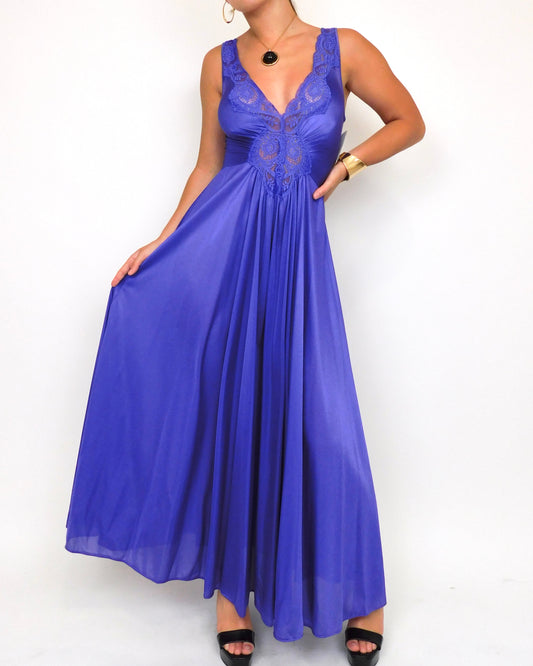 70’s Olga Purple Lace Slip | Size S