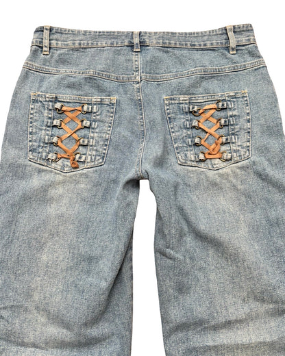 Lace Up 00's Denim | Size 30" Waist