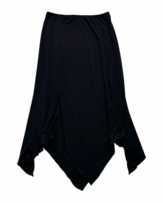 Black Asymmetric Midi | Size 26” waist
