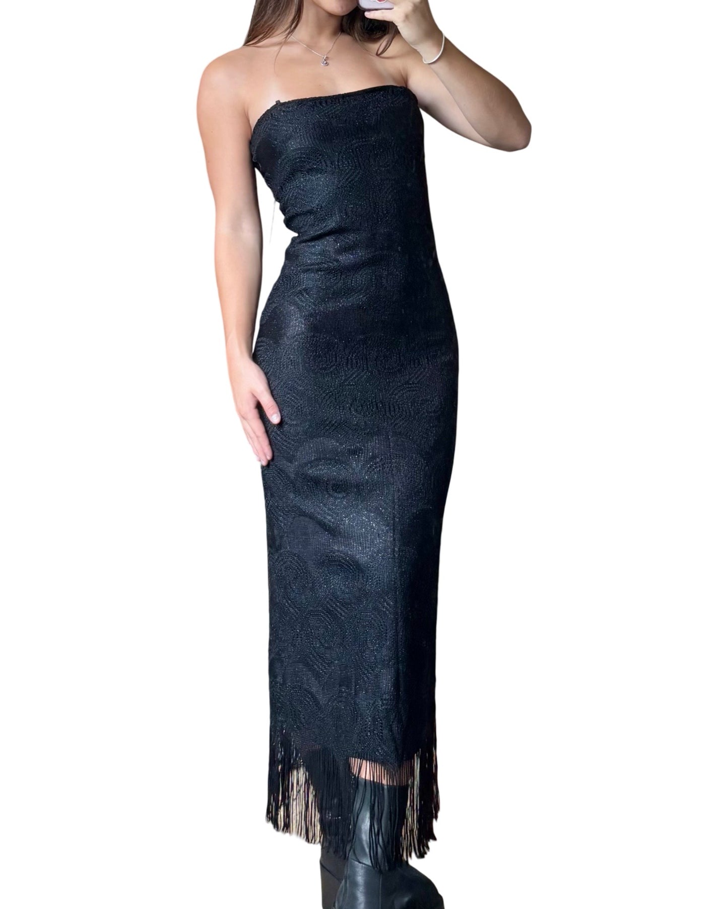 Allure 90’s Fringe Dress | Size S