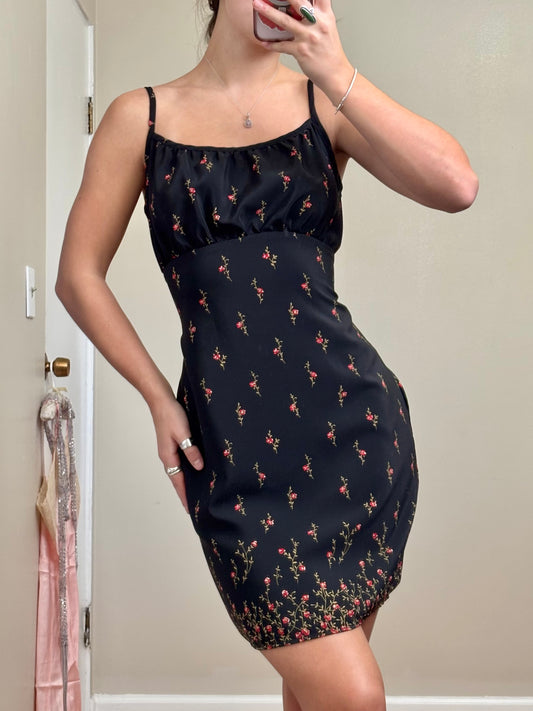 Floral 90's Mini Dress | Size M
