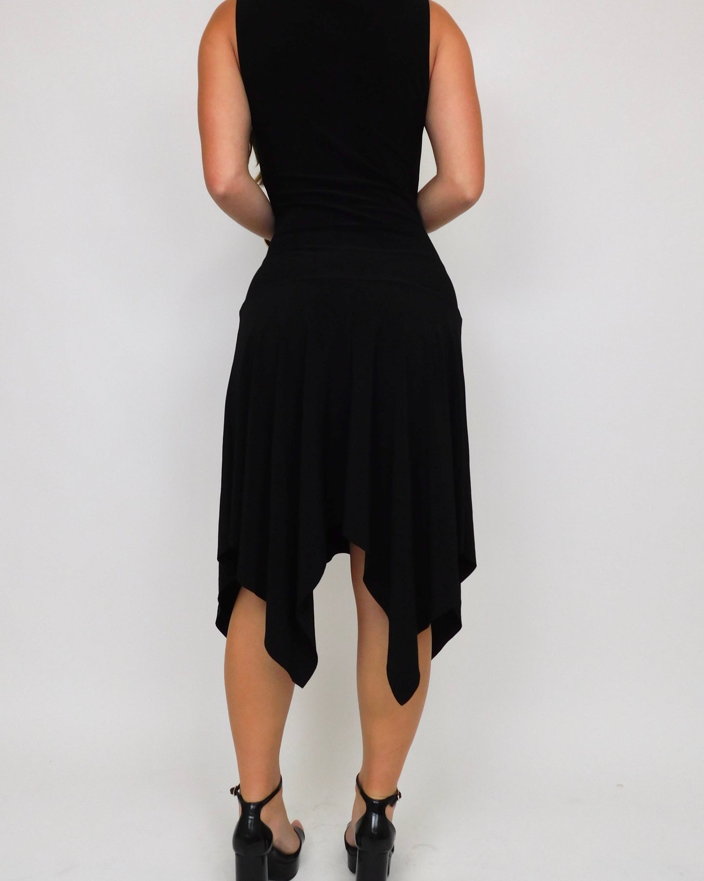 Y2K Black Asymmetric Party Dress | Size L