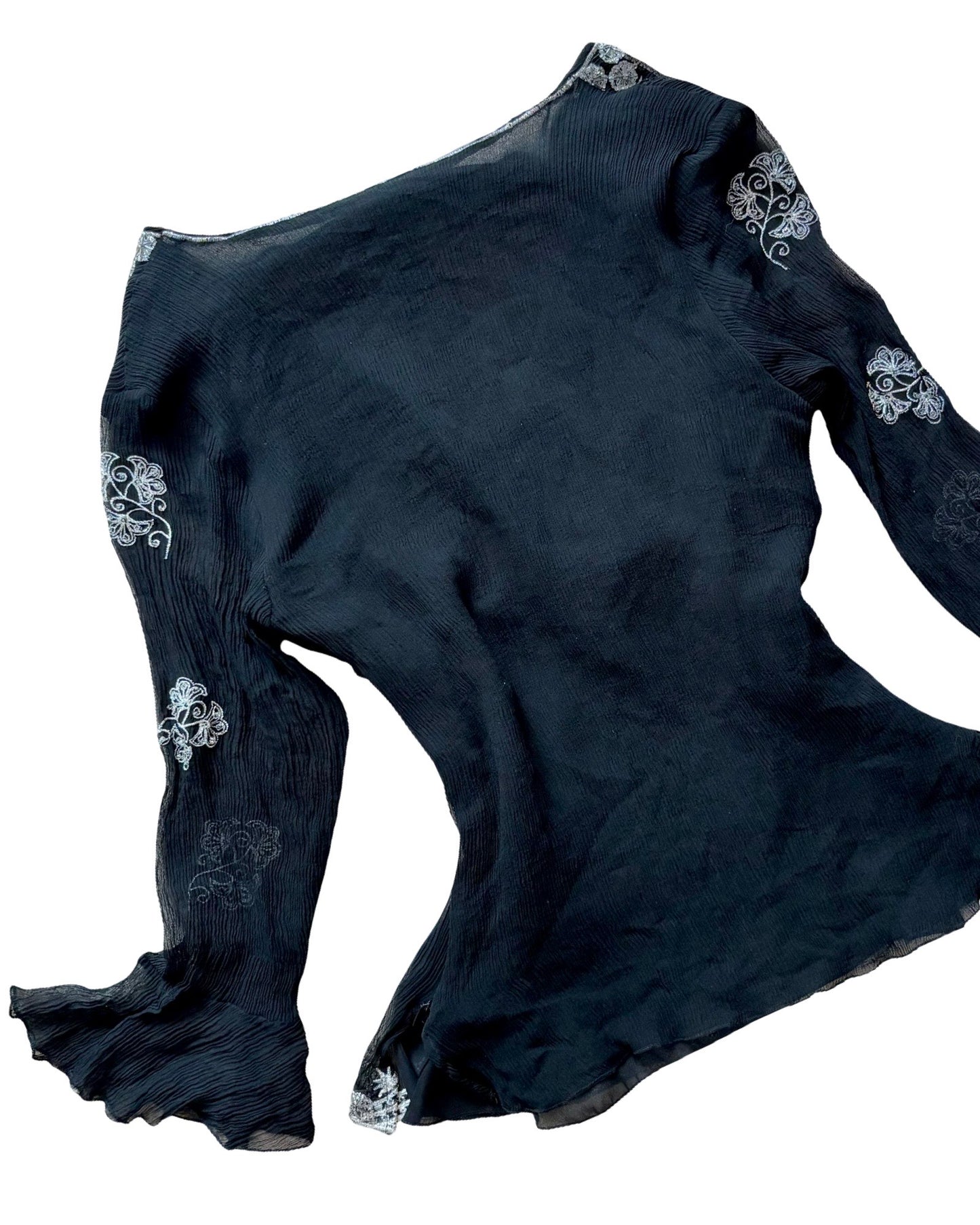 Silk Embroidered 00’s Top | Size M