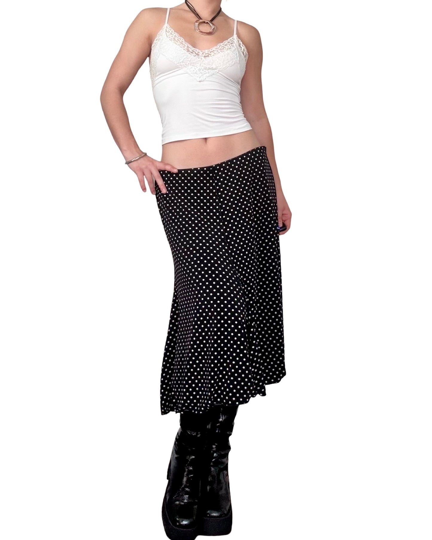 Max Studio 00's Polka Dot Skirt | 34" Waist
