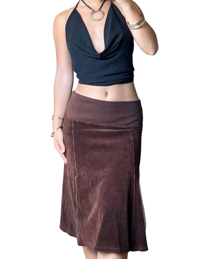 Brown 00’s midi skirt | 28” waist