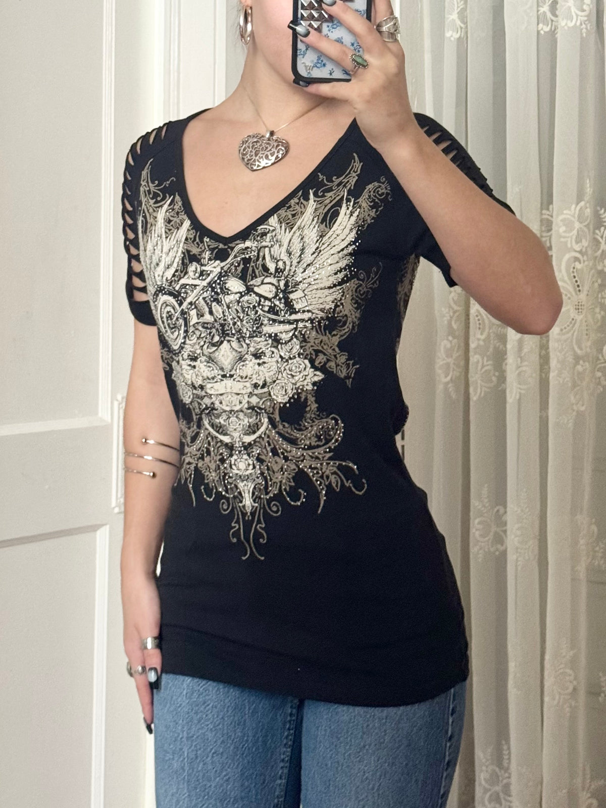Y2K Graphic Top | Size L
