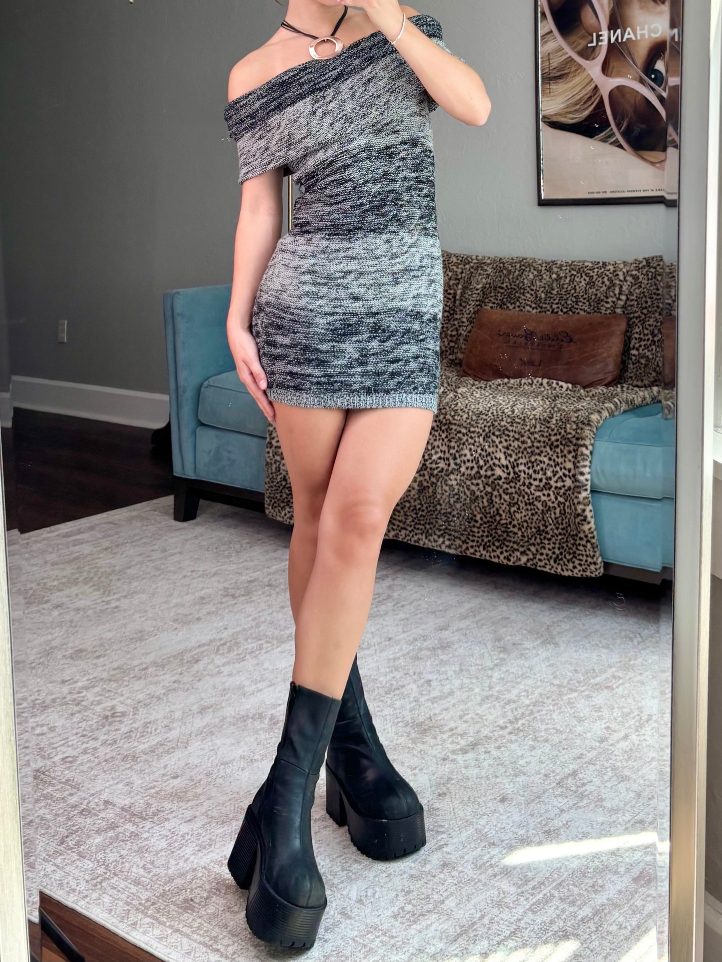 Stripe 00's Knit Dress | Size S