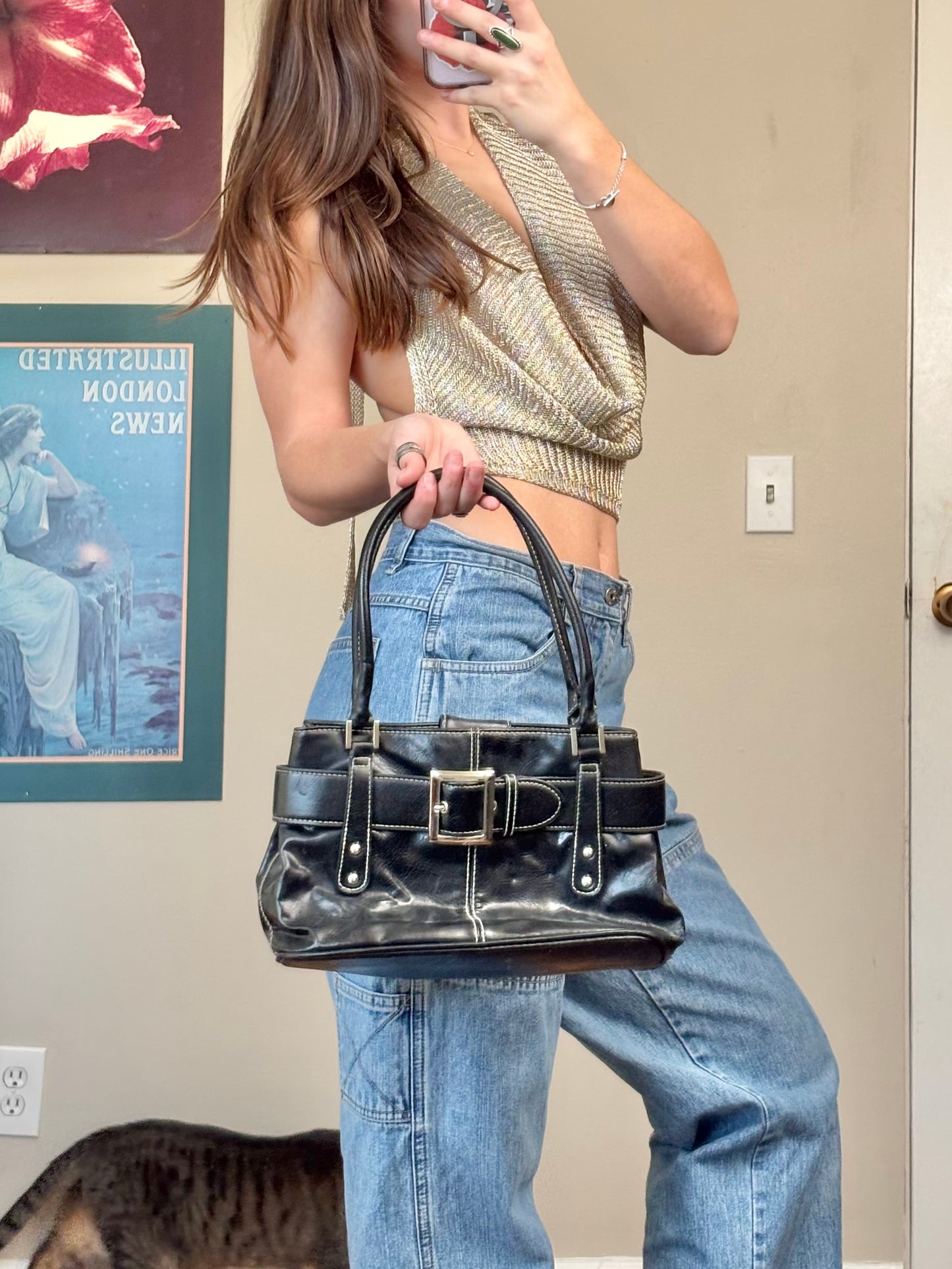 Black 00's Leather Purse