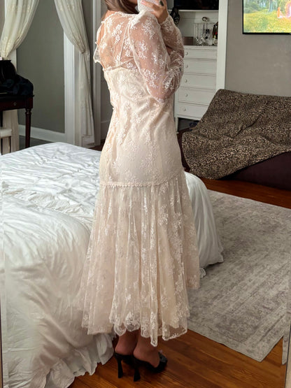 Lace 1970's Dress | Size 6