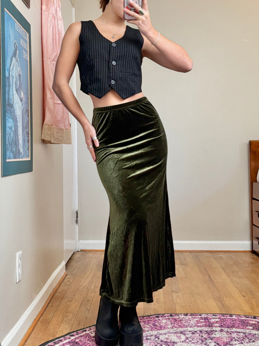 Velvet 90’s Maxi Skirt | Size 25” Waist