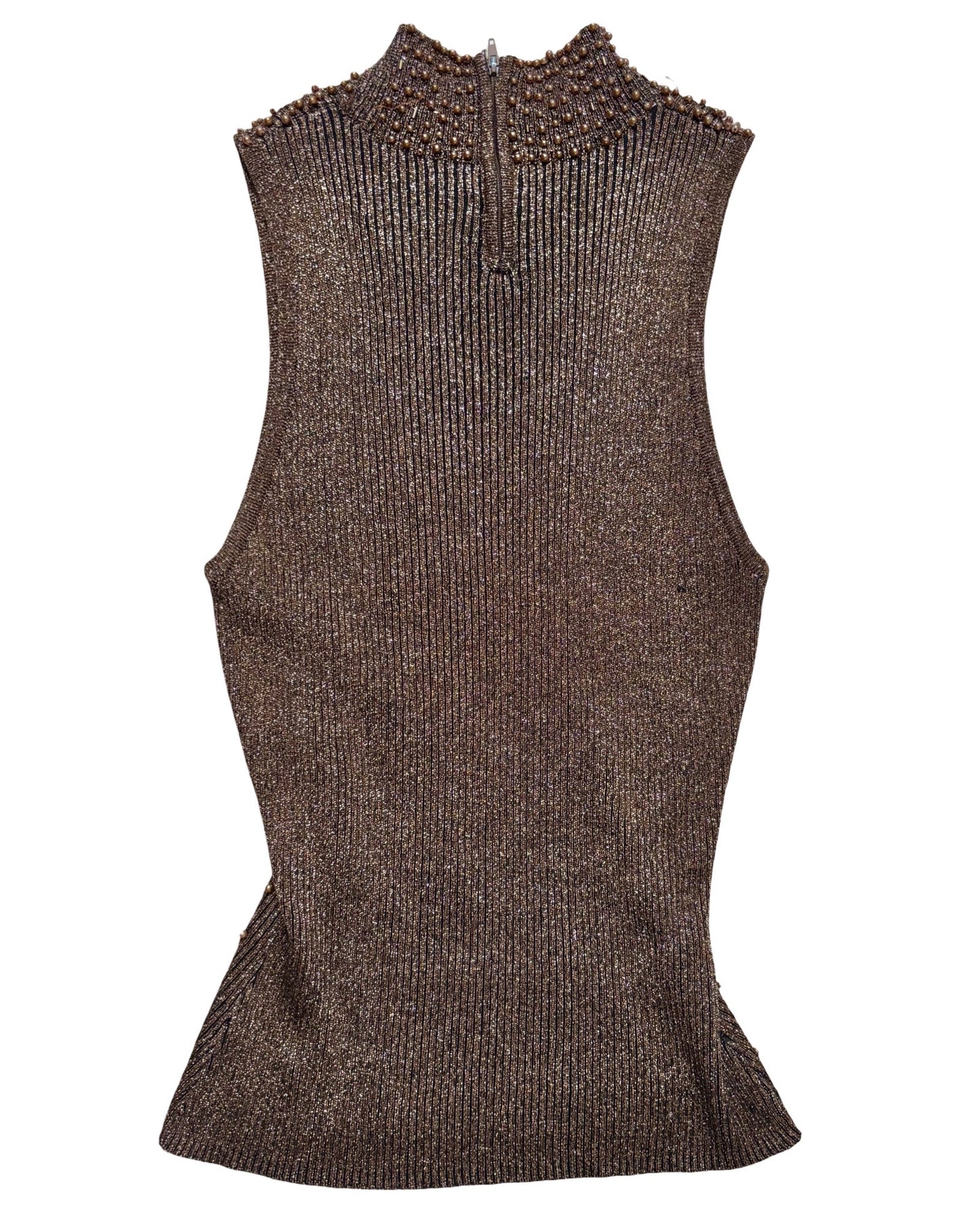 Cache 90’s Beaded Knit Top | Size M