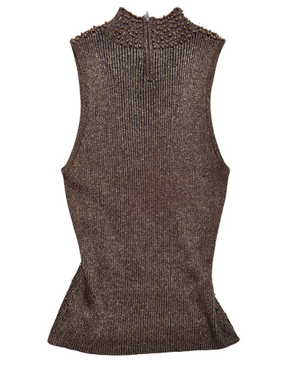 Cache 90’s Beaded Knit Top | Size M