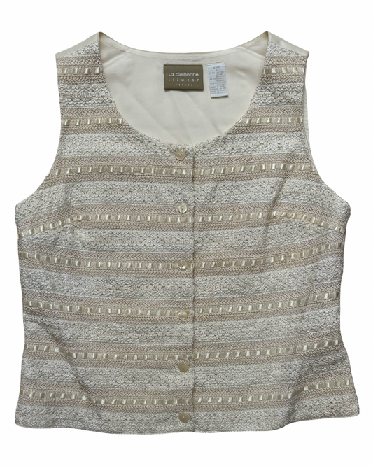Cream Crochet Vest | Size US 6
