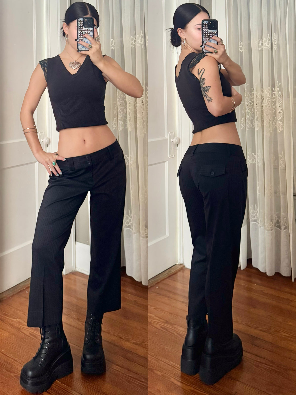 90's Pinstripe Pants | Size 30" Waist