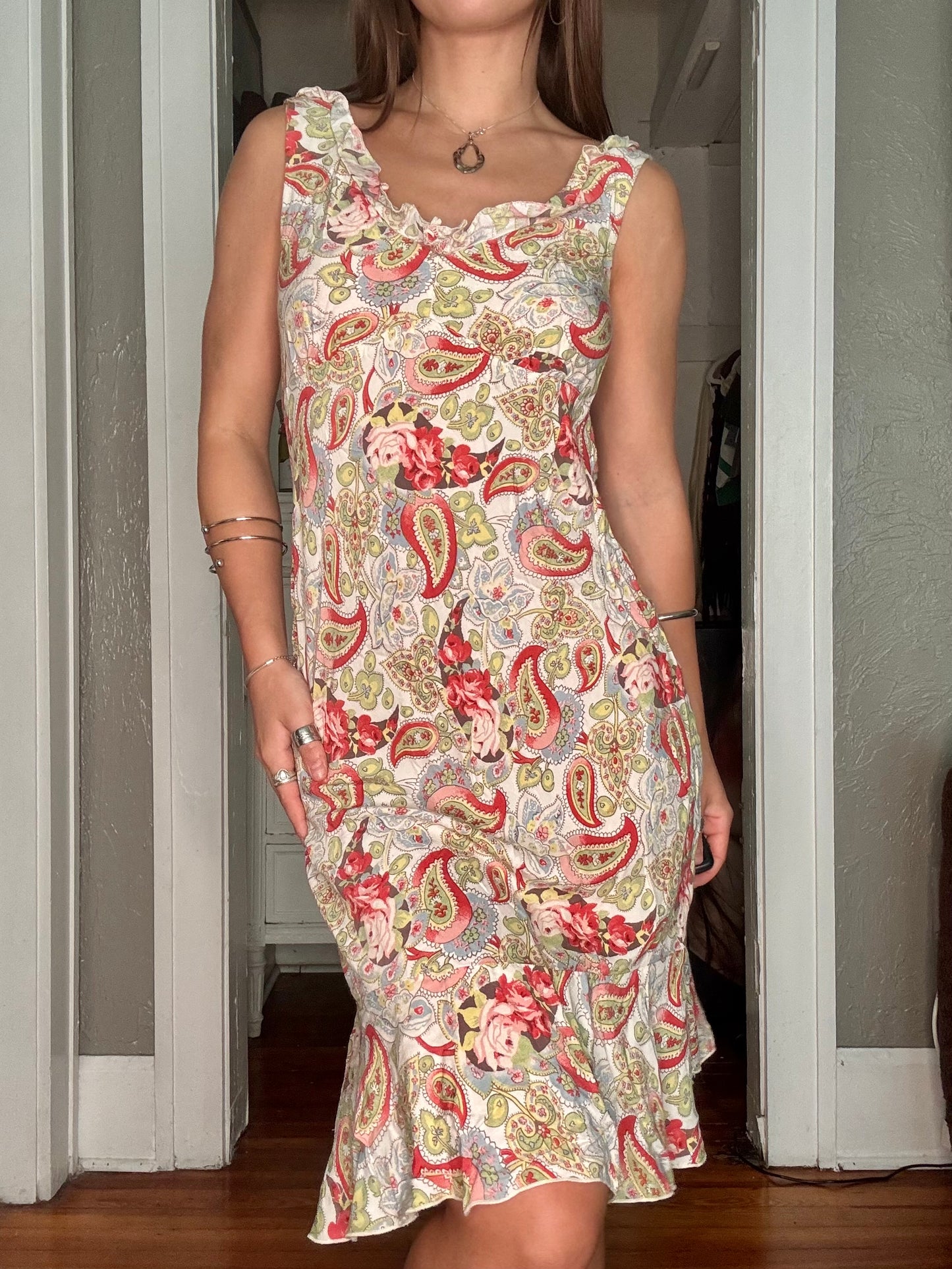 Printed 00's Dress | Size 2