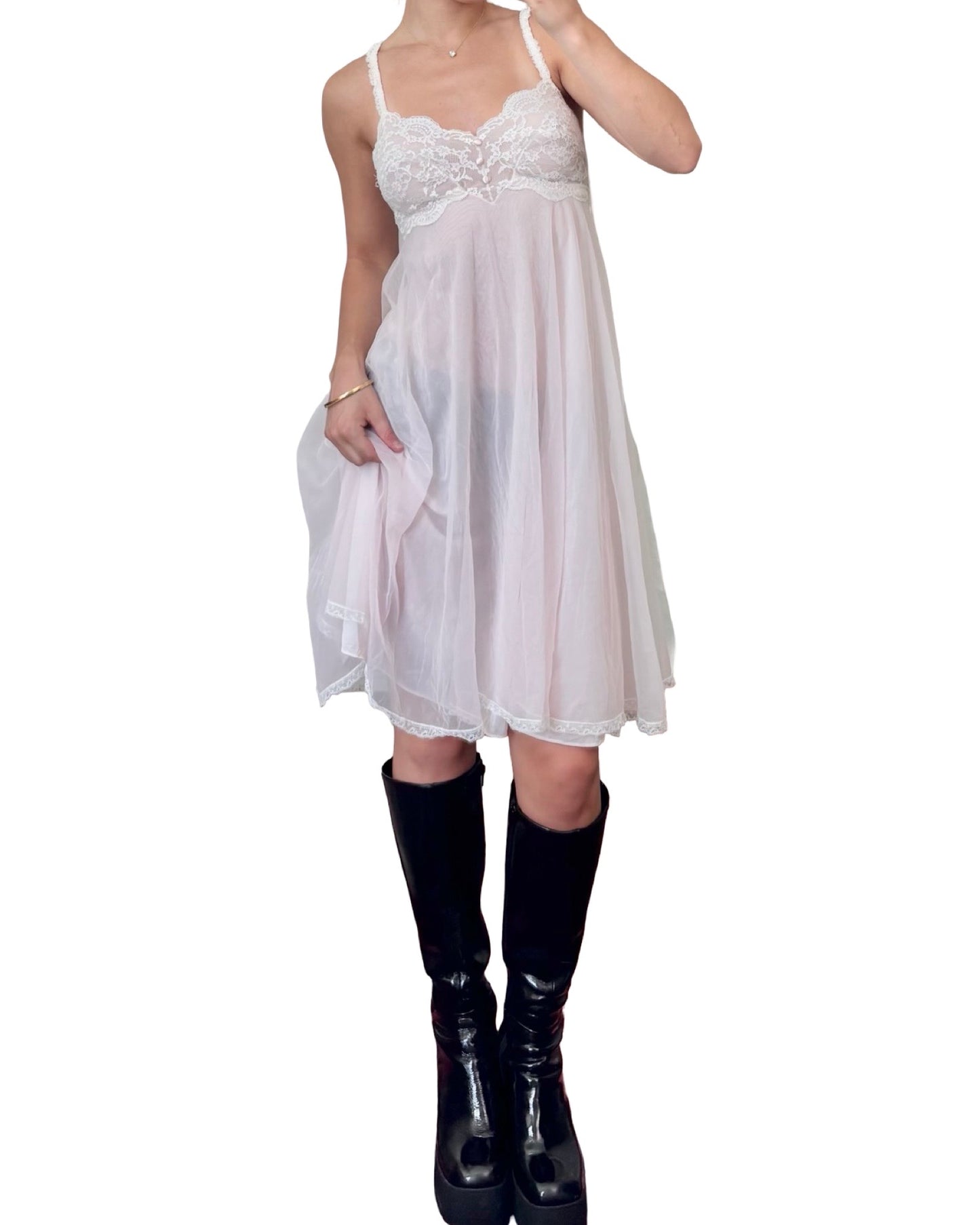 Warner's 90's Lace Slip Dress | Size S