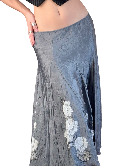 Intaitions 00's Silver Maxi Skirt | Size 30" Waist