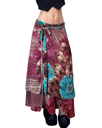 Iris 00's Reversible Wrap Skirt | OS