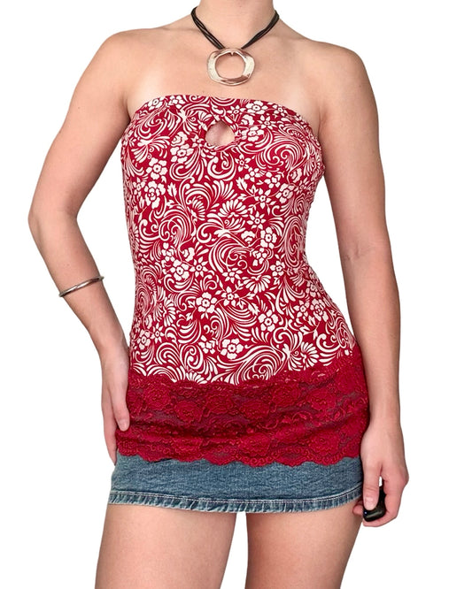 Vixen 00's Lace Hem tube Top | Size M